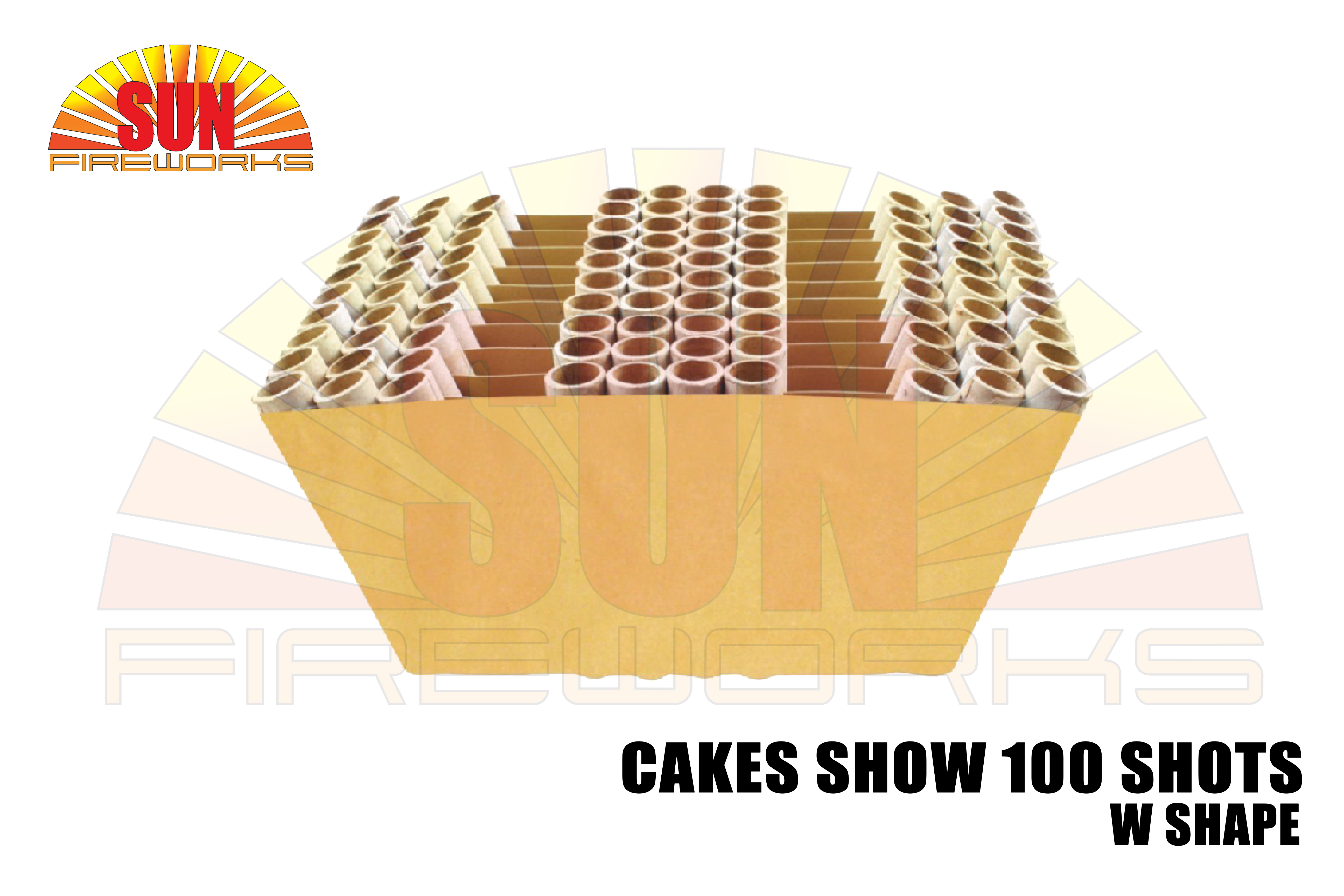cakes show 100 shots W shape